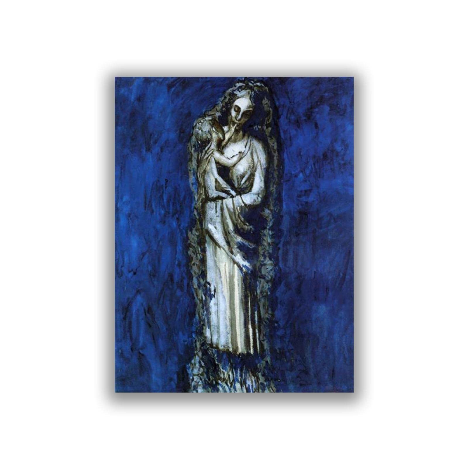 Amazon.co.jp: 「マドンナとガーランド」パブロ・ピカソ作-キャンバス